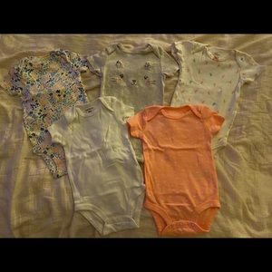 Set of 5 onesies for baby girl